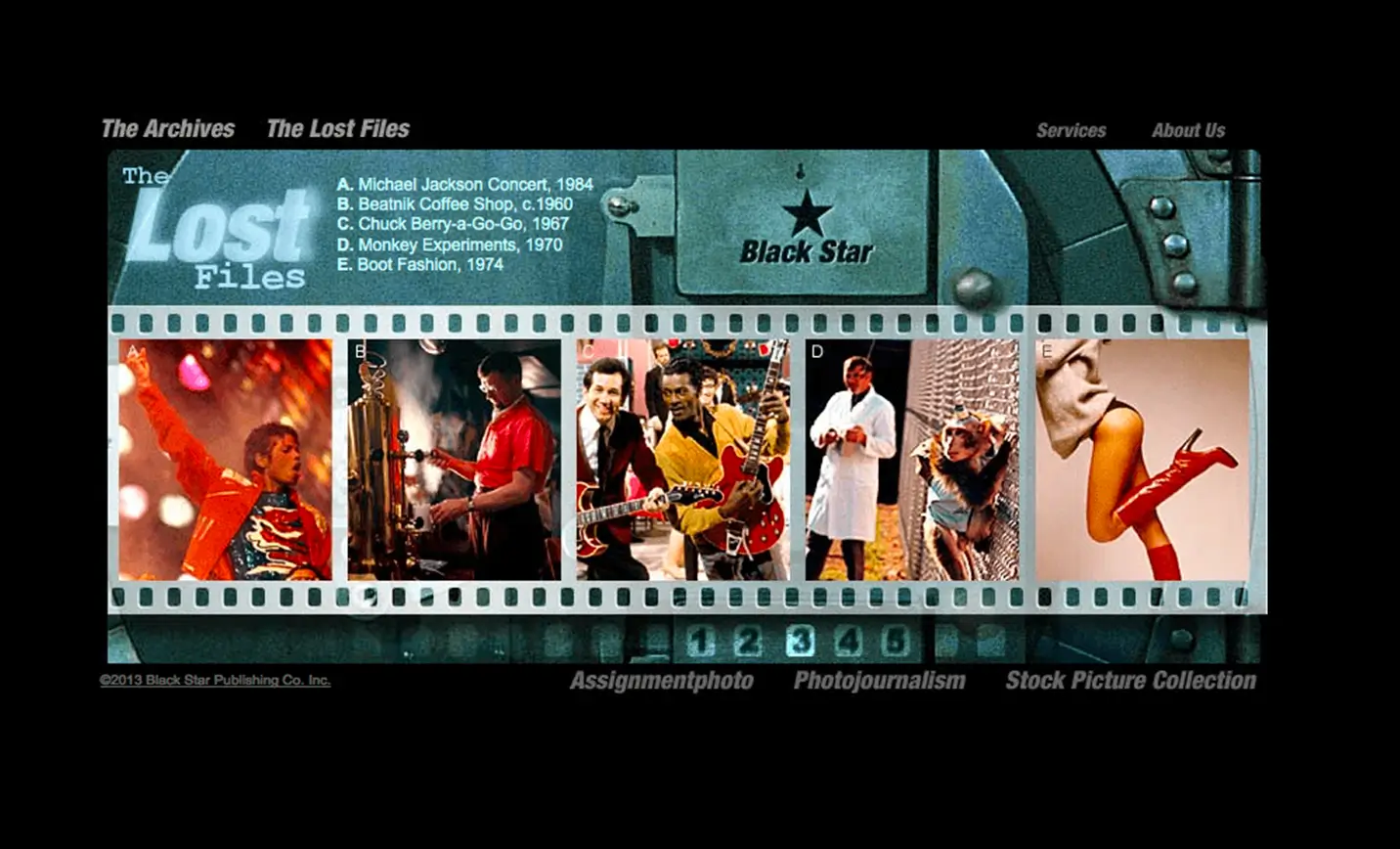 Photo agency web design lost files.