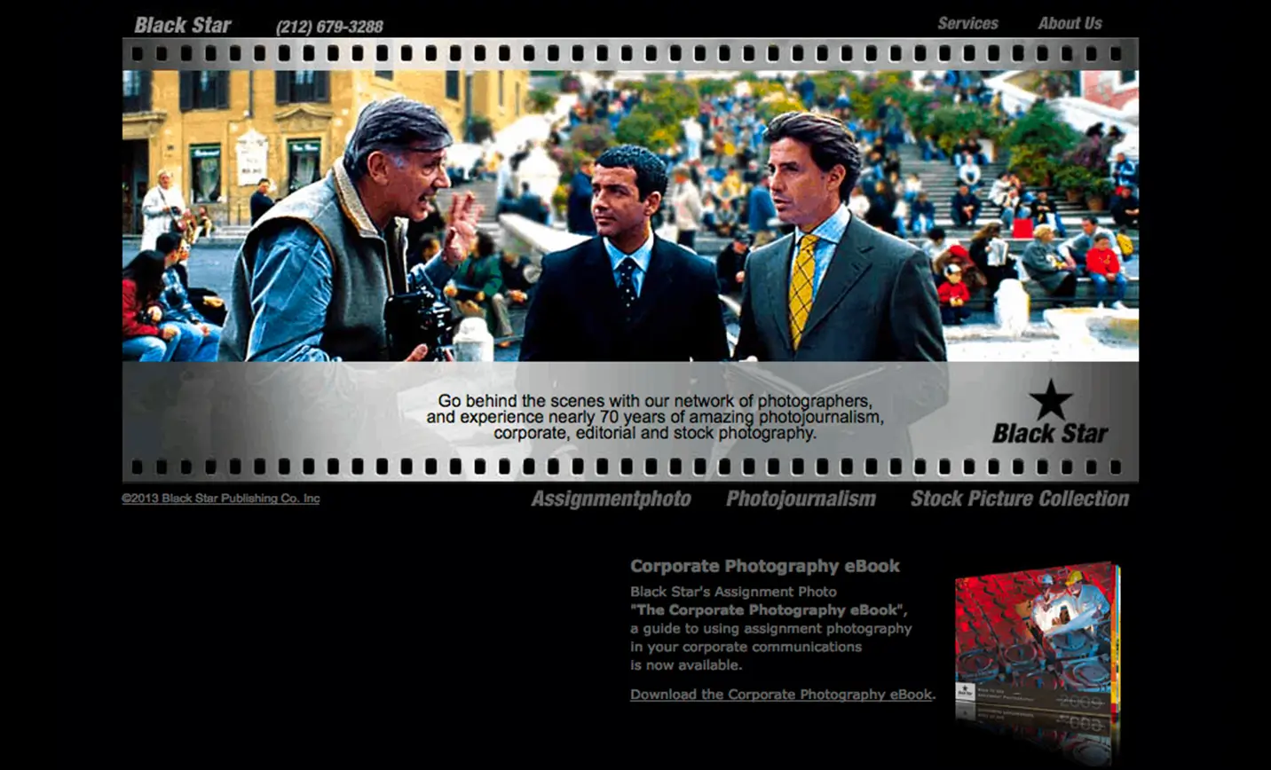 Photo agency web design.