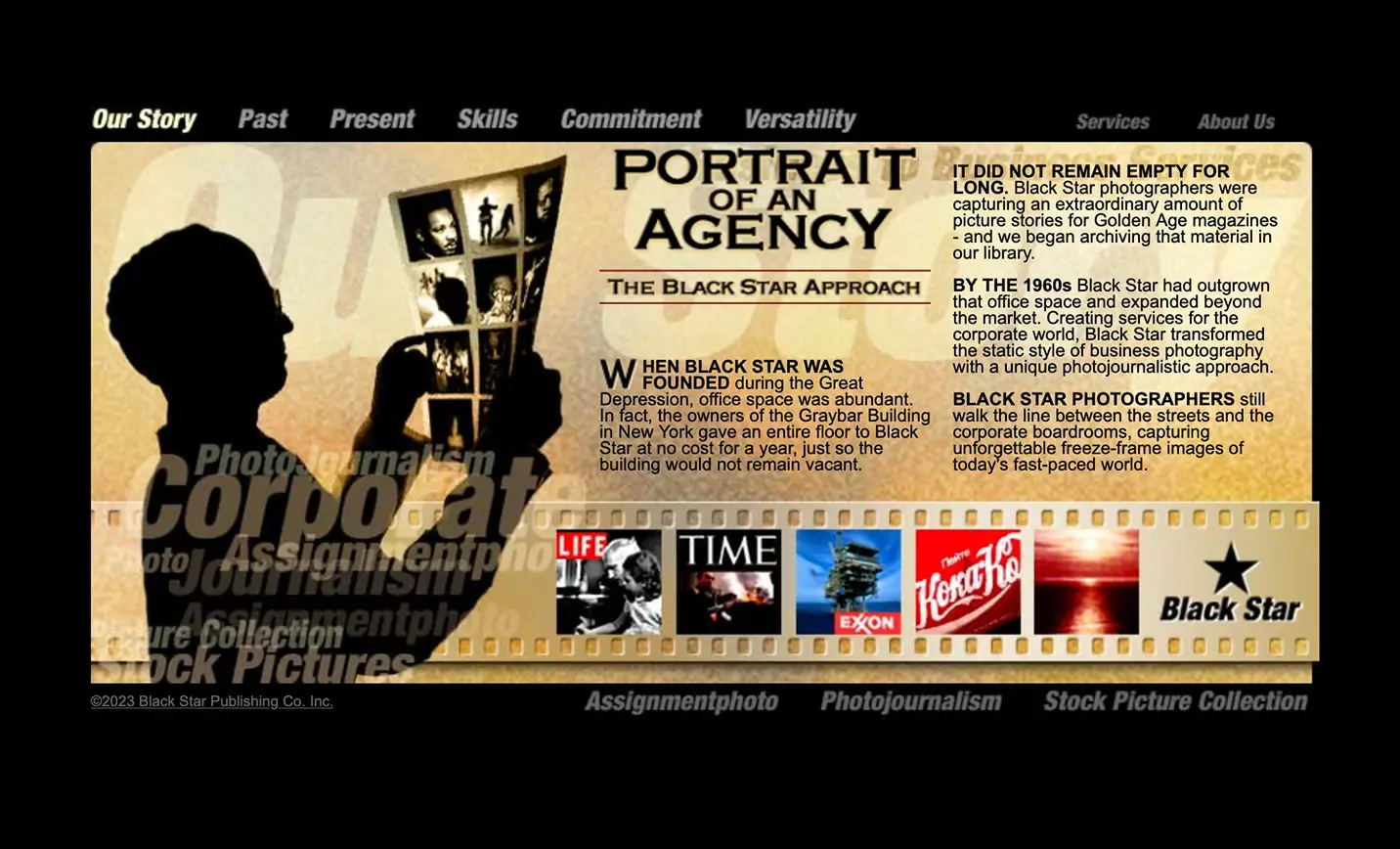 Photo agency web design barnds.
