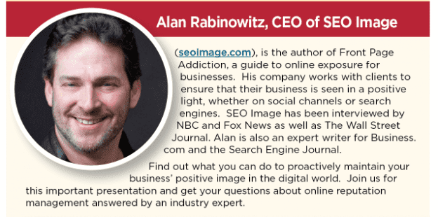Alan Rabinowitz speaking for SEO Image on the BBB Reputation Management Webinar